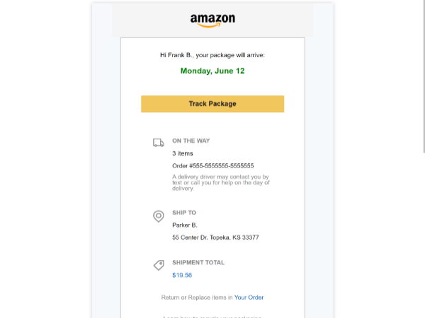 Amazon Receipt Email Photo
